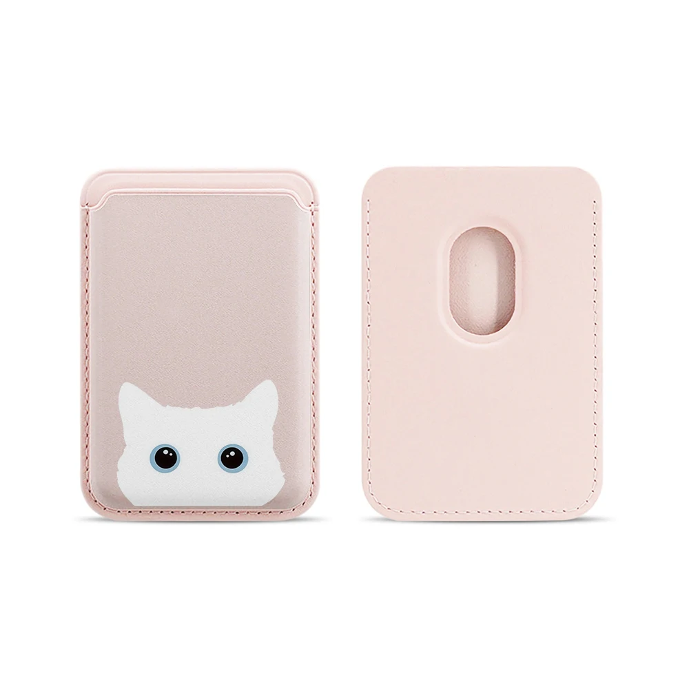 Niedliche Katzen-Lederkartenhalterung, Süße Kitty-Geldbörse, Telefonkartenhalter für Magnetische Hüllen, Geeignet für alle iPhone Magsafe-Karten-Handytaschen – Detail 16