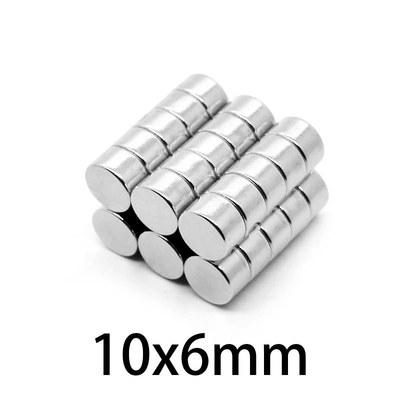 10x6mm Round Powerful Magnetic Magnet 10x6 Strong Disc Magnets For Fridge DIY Building Scientific Craft Education 10*6