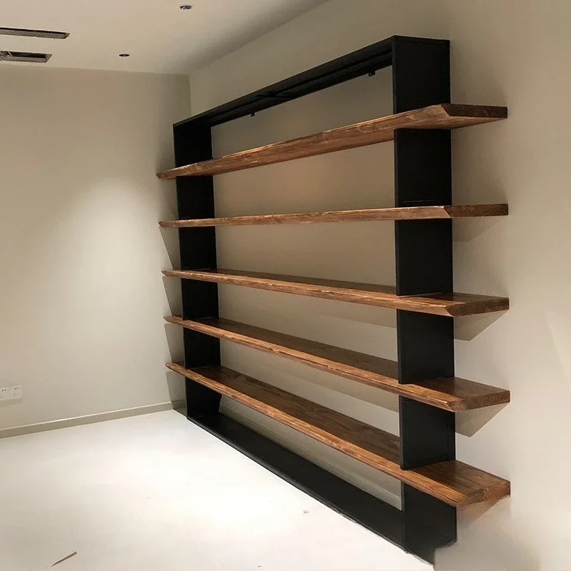 

American solid wood bookshelf, floor-to-ceiling display stand