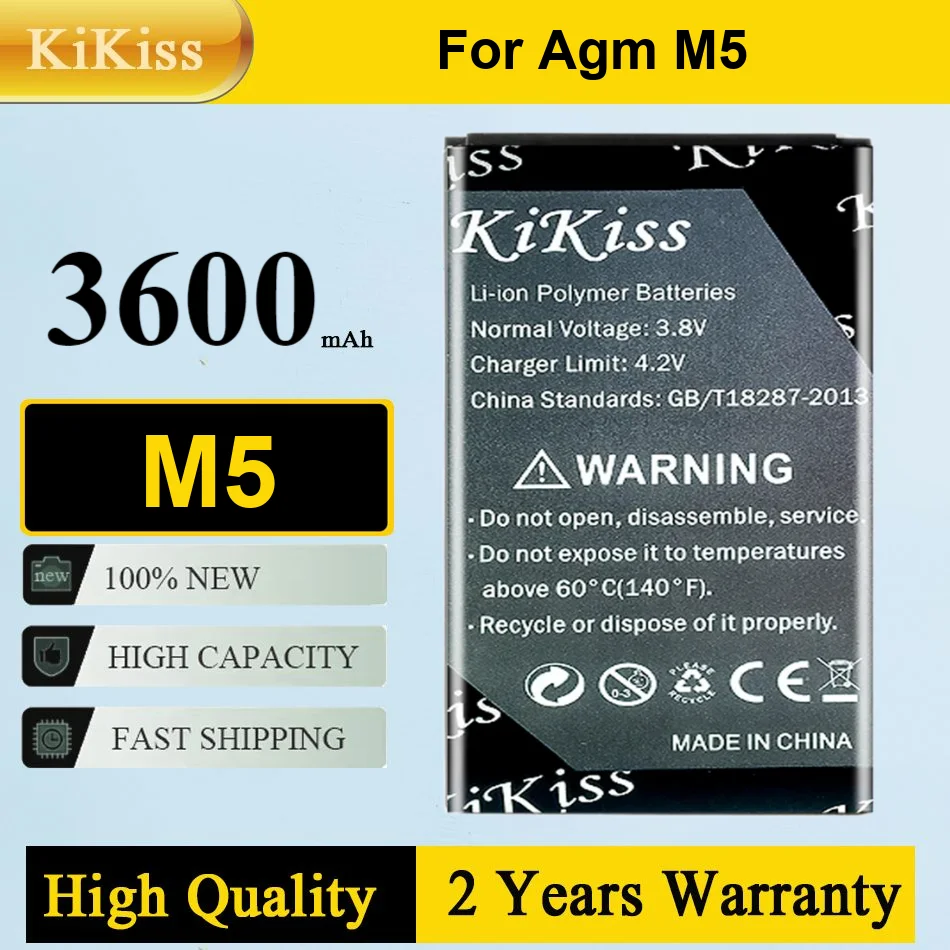 

Мощный аккумулятор KiKiss 2800 мАч/3600 мАч для мобильного телефона AGM M2 M5 M6 M7