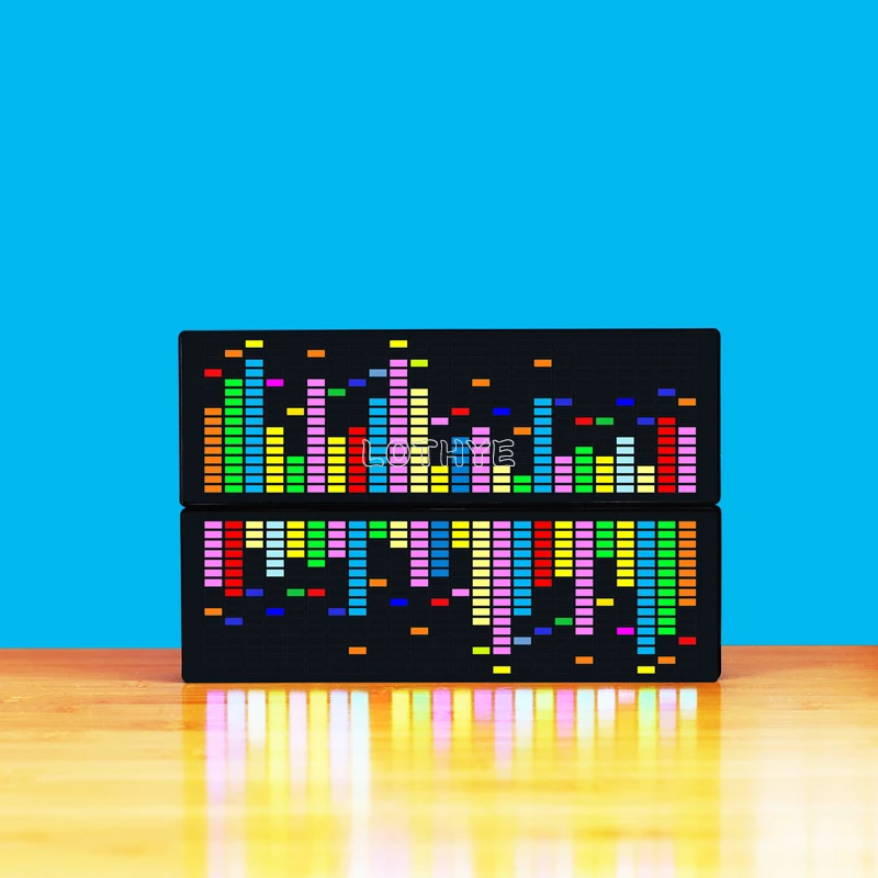 Światło LED Wyświetlacz widma muzycznego Sterowanie głosem RGB Kolorowy przetwornik widma Lampa nastrojowa Zegar elektroniczny Wskaźnik poziomu USB