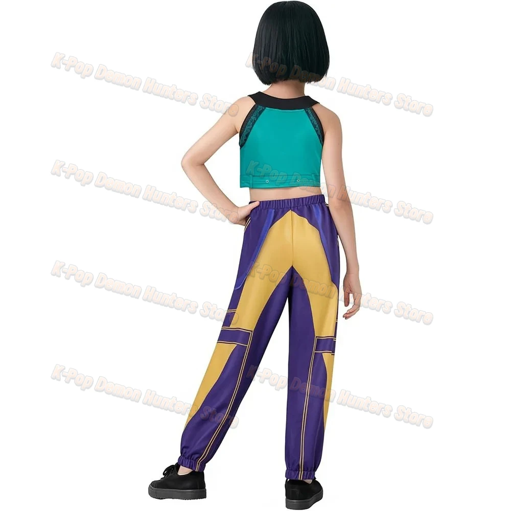 Halloween 2025 Kpop Demon Hunter Cosplay Costume Zoey Cosplay Girls Style Kids Stage Performance Clothes Anime