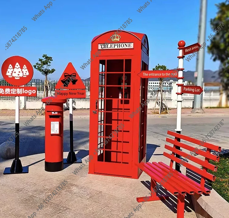 Zc Vintage Wrought Iron Crafts Internet Celebrity Store Phone Booth Large Outdoor Decorative Ornaments Photography Props Mailbox
