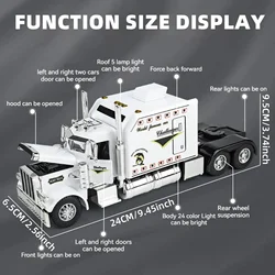 1:24 Scale Peterbilt 389 Tractor Trailer Play Toy Truck Vehicle for Kids, Lonestar Design, with Functions, Pre Built Semi, Reali