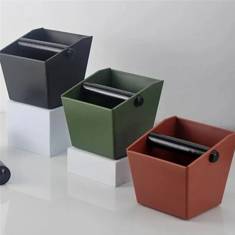 Coffee Knock Box Espresso Coffee Grounds Container Anti Slip Dump Bin Bucket Powder Beveled Coffee Grind Bin Professional Tool