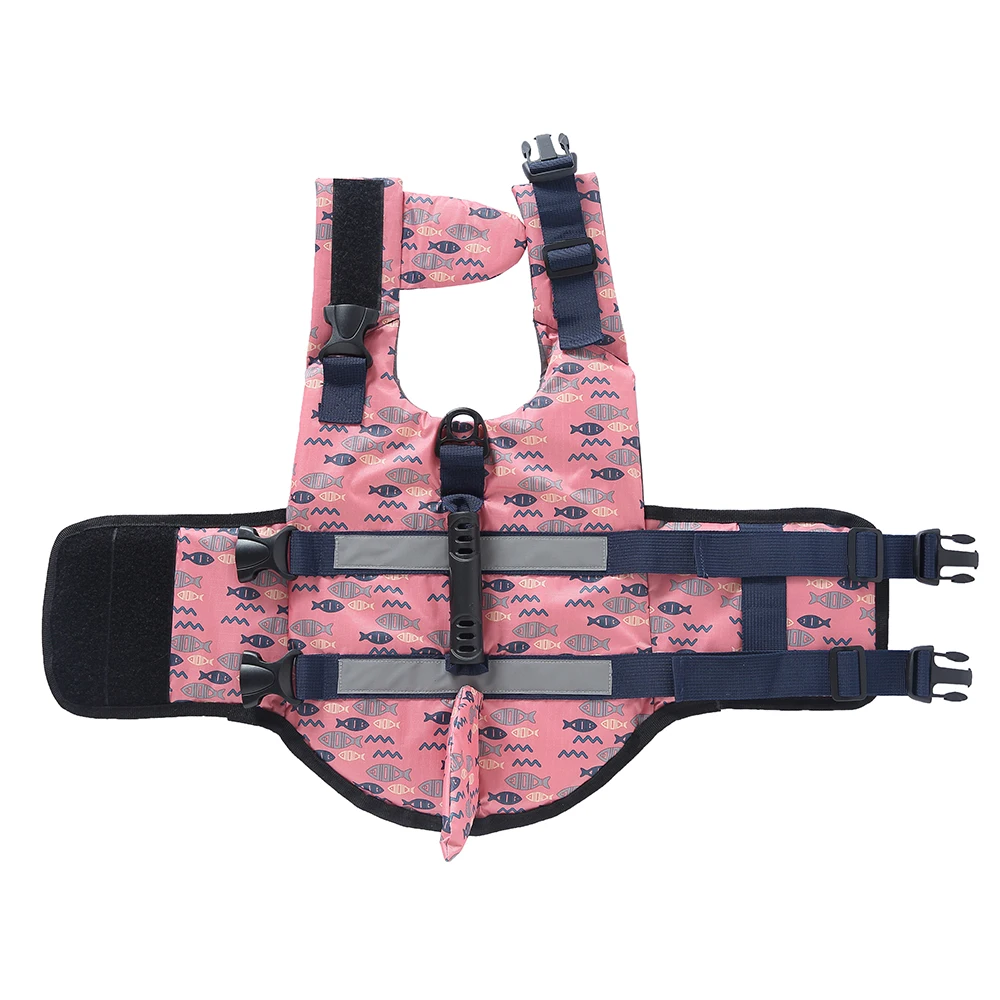 

Camo Shark Fin Dog Life Vest, Reflective Pet Flotation Jacket with Rescue Handle, Adjustable for Small Medium Large Dogs