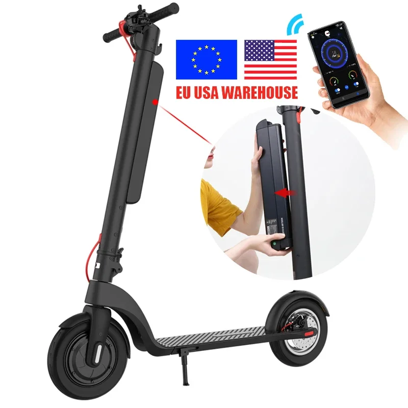 Drop Shipping 10 Inch 350w 500W Motor 60KM X8 E Scooter Removable Lithium Battery Electronic Scooter