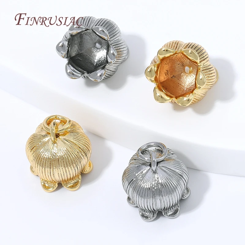 18K Gold Plated Flower Pendant Charm For Necklace Findings,DIY Earring Component,Necklace Bracelet Jewelry Making Accessories image 5