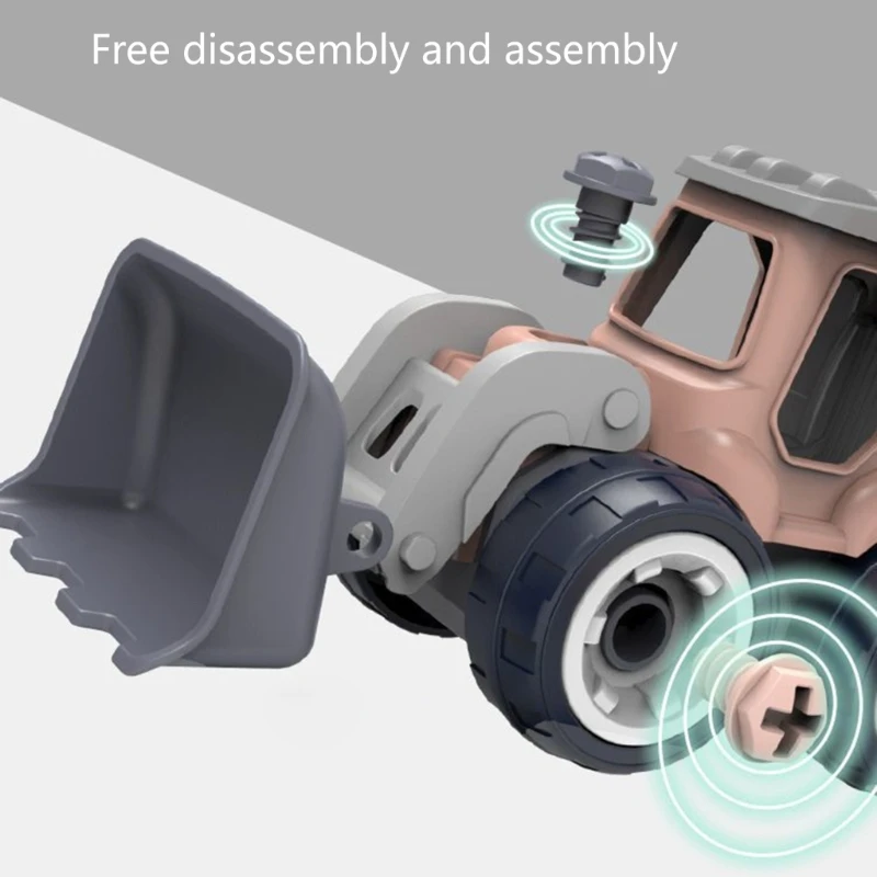 مجموعة بناء شاحنة بناء للصغار مكونة من 5 شاحنات مفك براغي مجموعة ألعاب تعليمية STEM المهارات الحركية الدقيقة 15UB #2