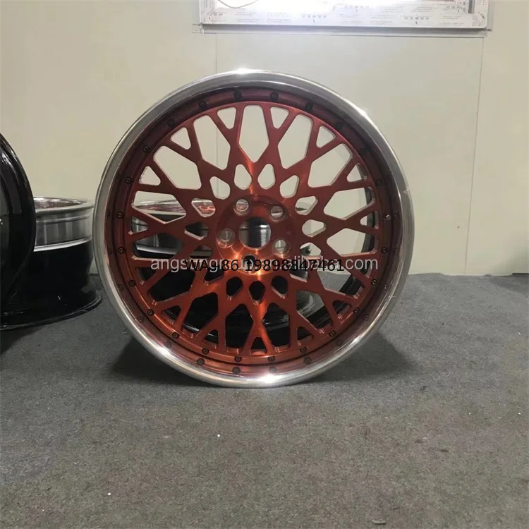 

New Design High Quality Custom 15 to 26 Inch 3 Pieces Forged Split Wheel 5x120 5x114.3 5x112 Reverse Lip Alloy Wheel