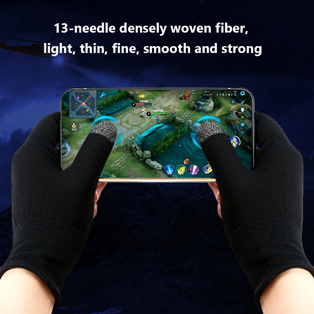 1 Pair Gaming Finger Sleeve Sweatproof Touch Screen Shoot Aim Finger Cot Breathable Fingertip Cover Thumb Gloves for Mobile Game view 3