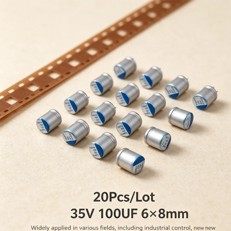 20Pcs High-end Solid Capacitor 35V 100UF 35V100UF 6×8mm Aluminum Polymer Low ESR Capacitor for Motherboard Power Supply