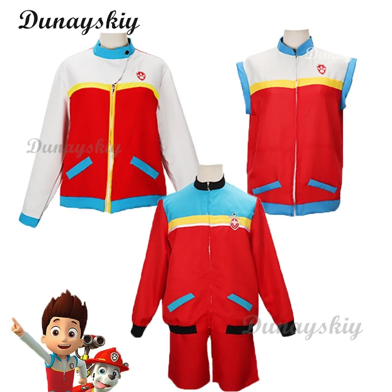 Captain Ryder Cosplay Costume Vest Kids Boys Marshall Chase Carnival Halloween Birthday Waistcoat Party Fancy Suit Customized