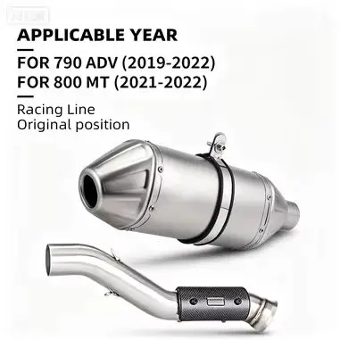 Slip On For 790 890 Adventure R ADV NK800 800MT Motorcycle Motor Exhaust Muffler Contact Middle Link Pipe