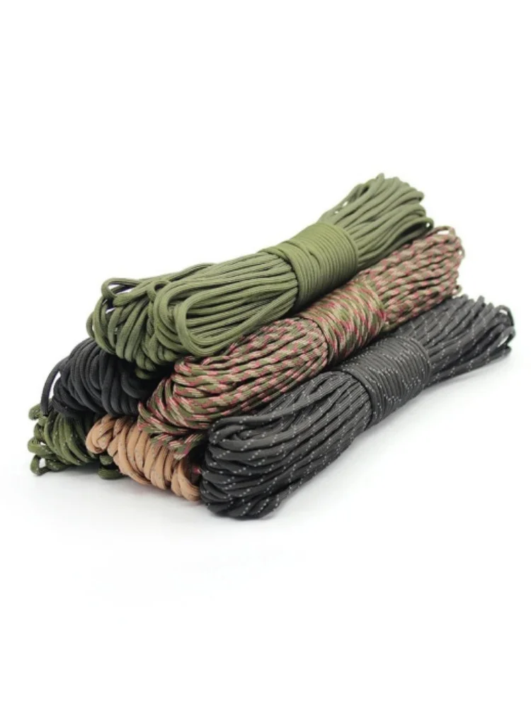 7-rdzeniowy 550 lina Paracord 5 15 30 M średnica 4mm przewód na zewnątrz Camping Survival smycz spadochron piesze wycieczki akcesoria do namiotów — zdjęcie 2