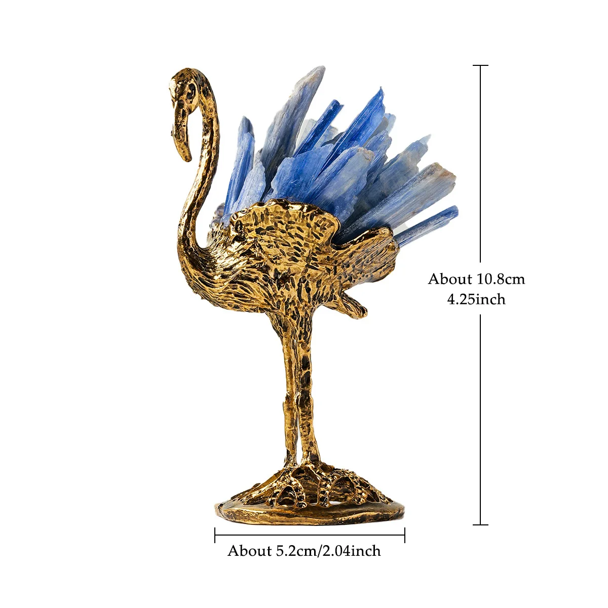 1 قطعة مجموعة الأحجار الكيانيت الطبيعية مع قاعدة معدنية ذهبية للمنزل سطح المكتب شفاء كريستال الديكور لتقوم بها بنفسك فلامنغو ديسي