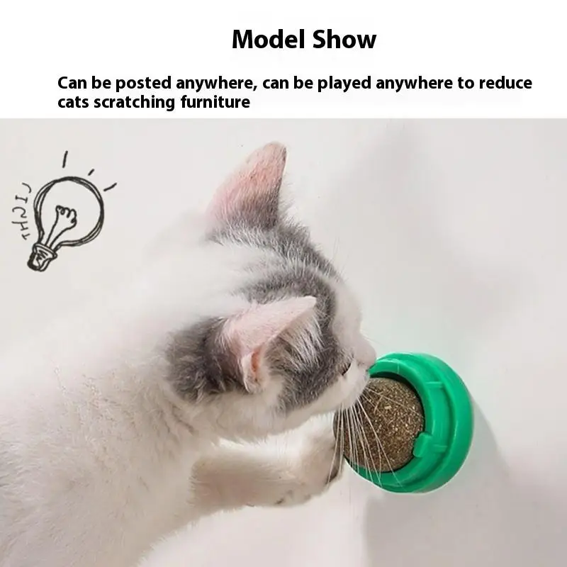 لعبة كرة على شكل قطة من النعناع البري الطبيعي، يعامل الخدوش الصحية والطبيعية وإزالة الكرات ومستلزمات الحيوانات الأليفة للقطط #3