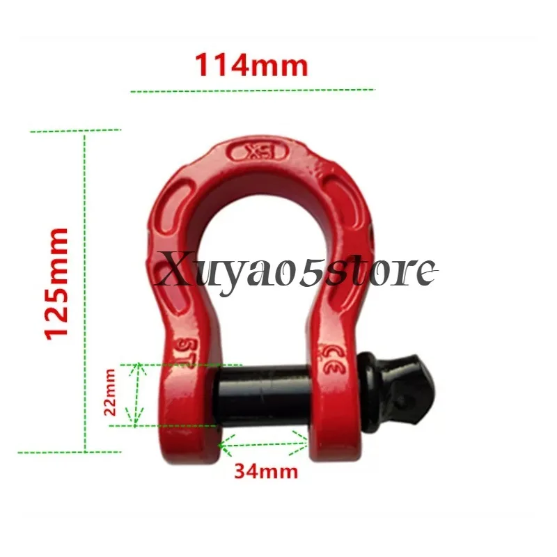 2 Pcs Trailer U-Hook 8 Ton 3/4' D-Ring Shackles Set U-Hook Loop Hook Trailer Rope Automobile SUV Offroad Parts Towing Hook