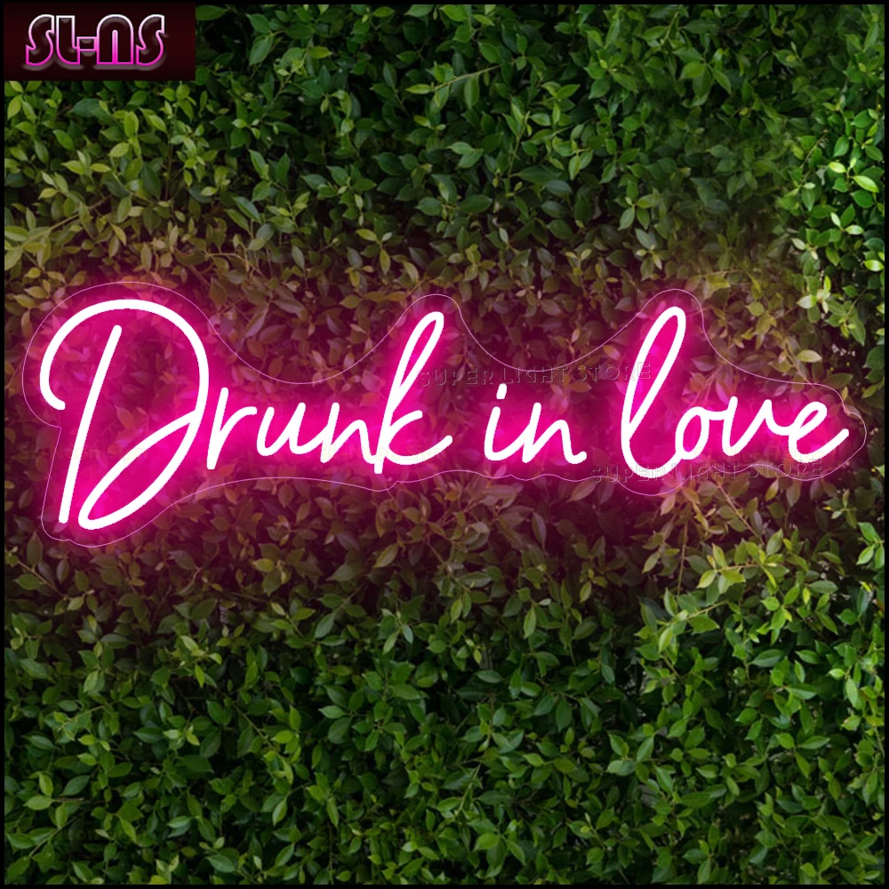 

Big Size LED Neon Sign Drunk in love Sign Custom Neon Light for Wedding Birthday Party Room Home Party Event Decoration