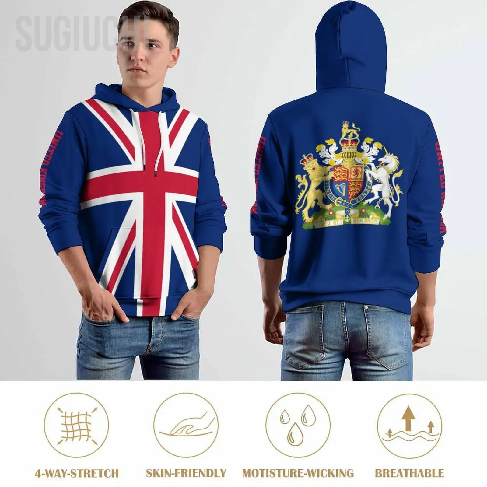 Unisex 3D Hoodie United Kingdom Flag Men Women Polyester Harajuku Sweatshirt Pullover Hoodies Casual Cool