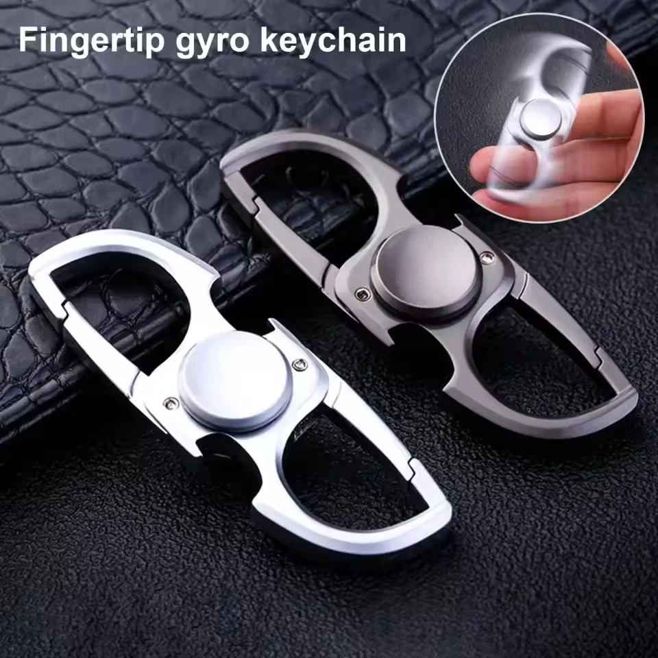 

Creative Fingertip Gyro Key Chain Quality Alloy Multifunctional Bottle Opener Knife Key Ring Men Waist Hanging Car Keychains