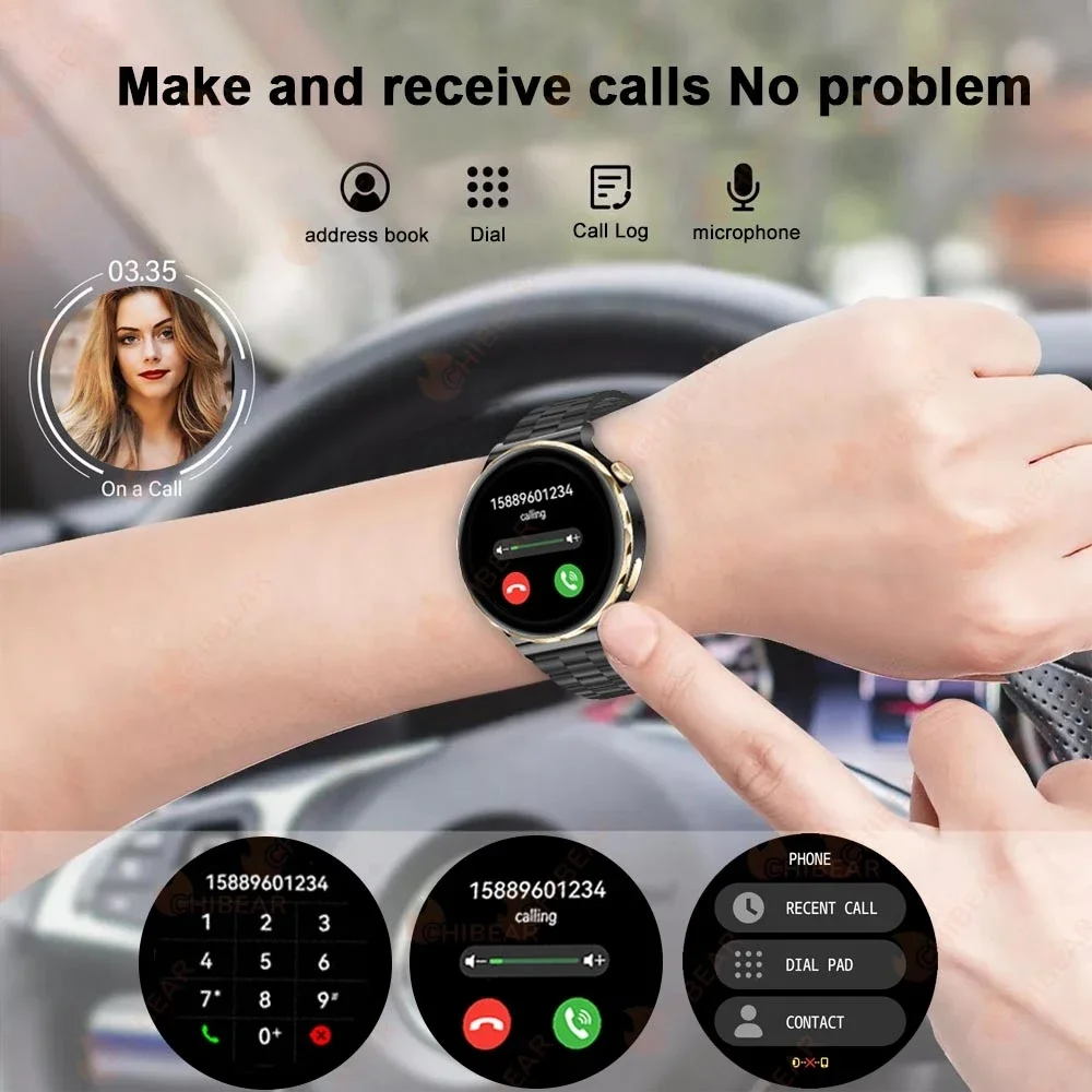 Xiaom Jam Tangan Pintar Wanita Fashion Baru Jam Tangan Pintar Denyut Jantung GPS Olahraga Kebugaran Jam Tangan Pintar Tahan Air Panggilan Suara AMOLED untuk Android IOS