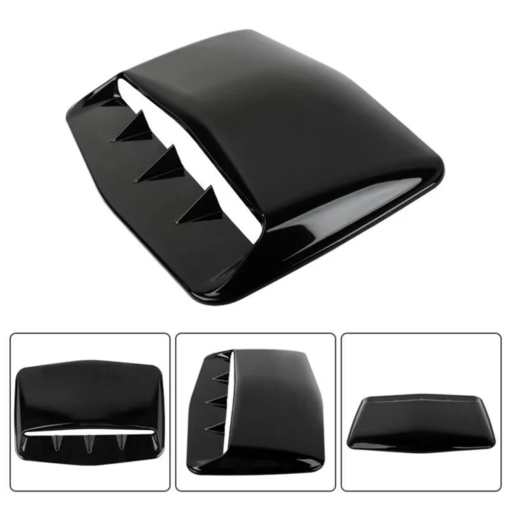 Universal Front Engine Hood Cover Scoop Air Intake Inlet Vent Decorative Glossy Black Car Truck Bonnet Vent Cover Accessory