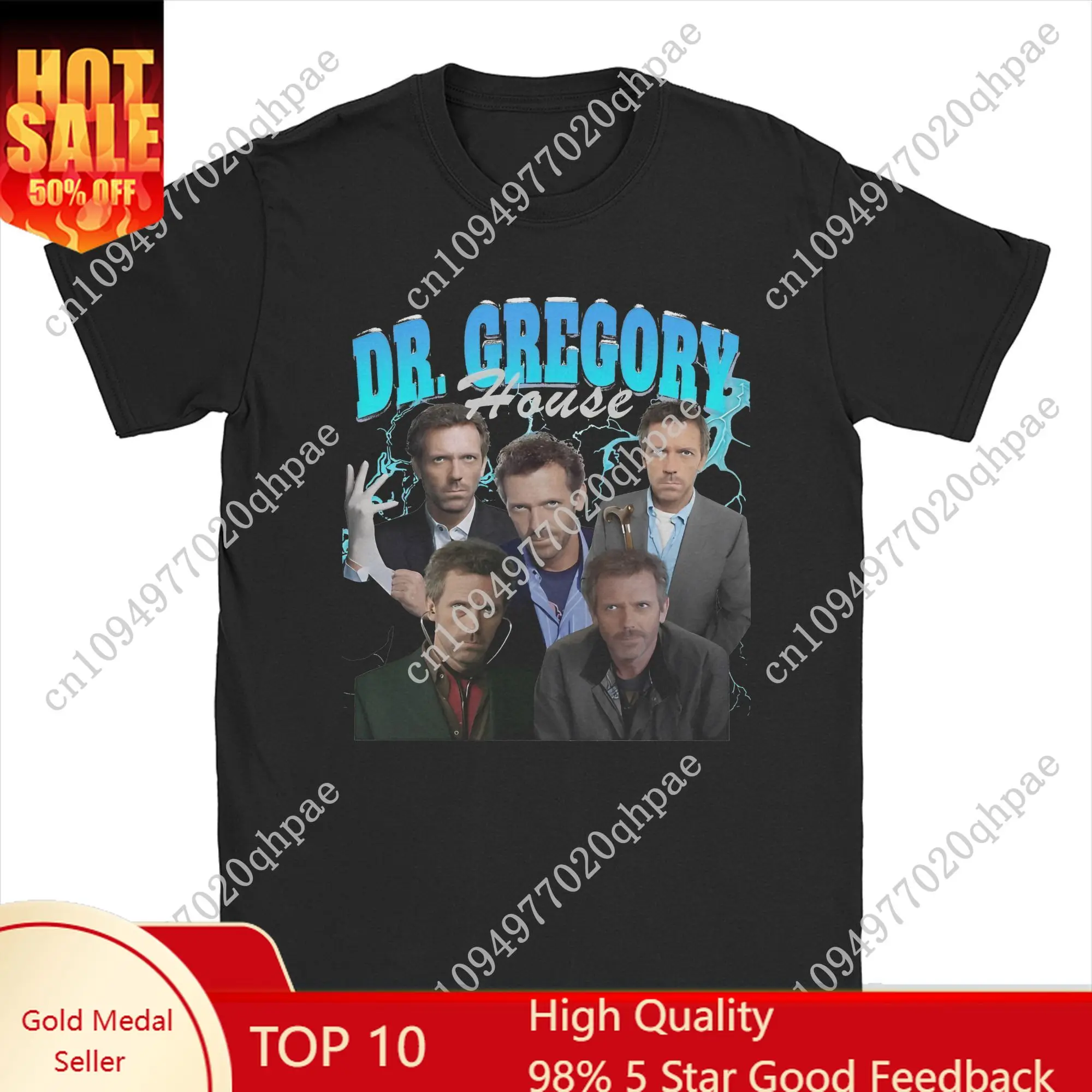 

Men's House M.D. Dr Gregory House T Shirt TV Series 100% Cotton Clothes Funny Short Sleeve Round Neck Tees Plus Size T-Shirt