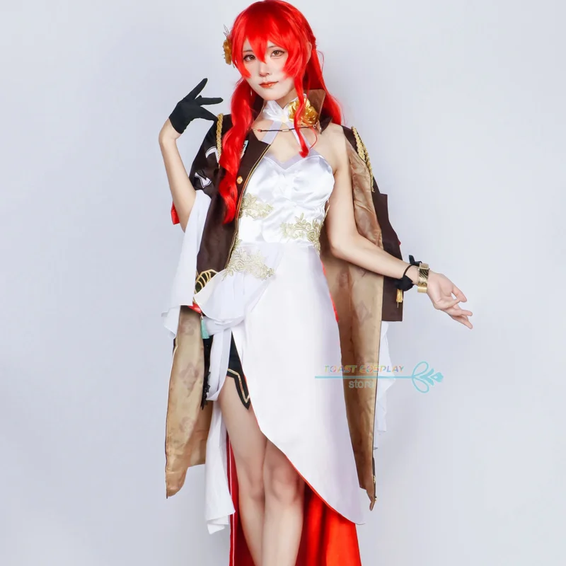 Himeko Cosplay Game Honkai Star Rail Himeko Cosplay Costume Dress Wig Halloween Party Costume Women Anime Role Play