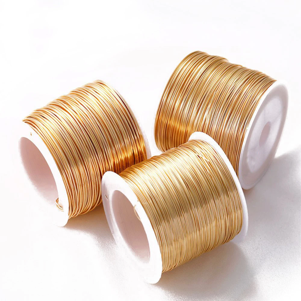 

5 Meters Golden Plated Copper Wire DIY Jewelry Making Brass Metal Wire For Handmade Wire Jewelry Earring Crafts Accessories