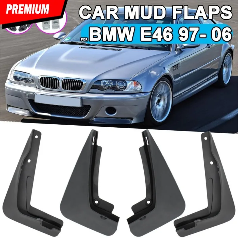 4Pcs Front Rear Mud Flaps Splash Guards Fender Mudguards For BMW 3 Series E46 1997-2006 Mudflaps 1998-2005