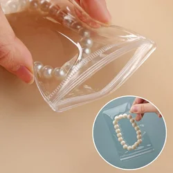 100Pcs Thicken PVC Jewelry Packaging Bags 5x7cm Transparent Anti-Oxidation Drawer Pouches Ring Earring Storage Self Sealing Bag