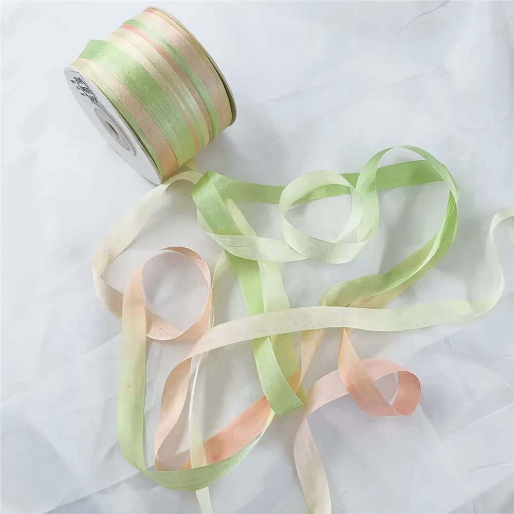 2mm 4mm 7mm 20mm V237 100% Pure Silk Embroidery Ribbon Thin Taffeta Ins Style Handcraft Embroidery Natural Pure Silk Ribbon