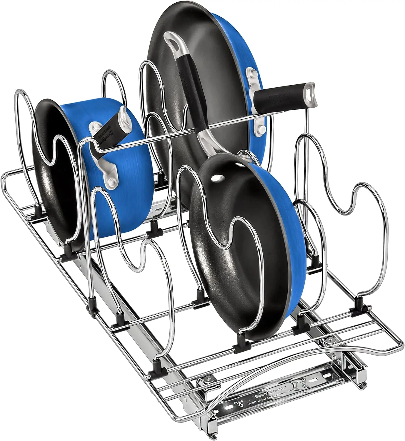 

® Pot and Pan Organizer for Cabinet - Pull Out Pan Organizer Rack - Slide Out Pans and Pots Lid Drawer - Under Cabinet Kitche