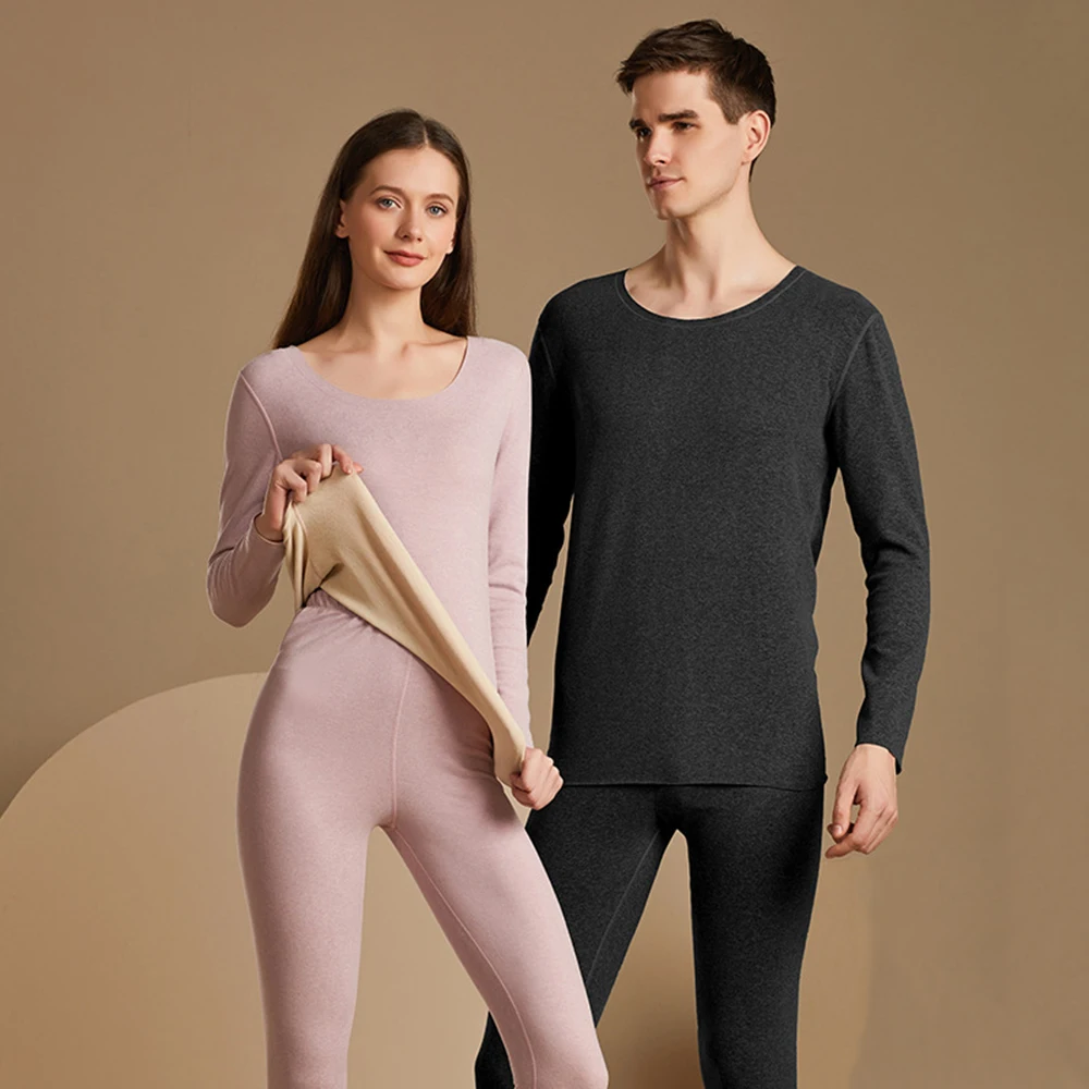 Women's Thermal Underwear Men Woman Winter Clothing Lingerie Set Seamless Long Johns AB Surface Thermal Shirt Warm Pant Sets