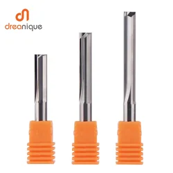 Dreanique-fresas de carburo de tungsteno, herramientas de fresado CNC, broca de grabado, fresa de ranura recta, vástago de 2 flautas, 1 unidad, 3.175, 4, 6, 8mm