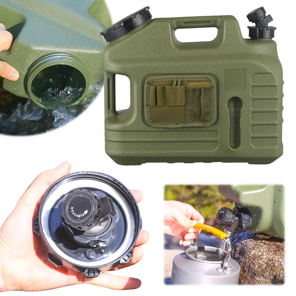 13L Camping Water Jug with Spigot Water Storage Container Large Capacity Water Dispenser Carrier for Vehicle Car Camping