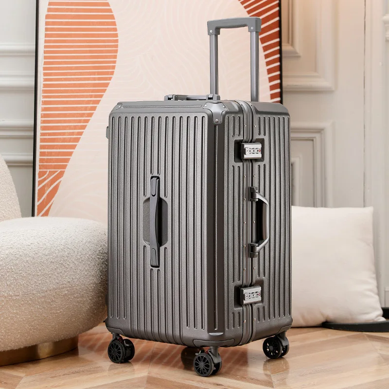 Large Capacity Aluminum Frame Luggage 28 Inch Drop-Resistant Trolley Case Password Suitcase 30 Inch travel case