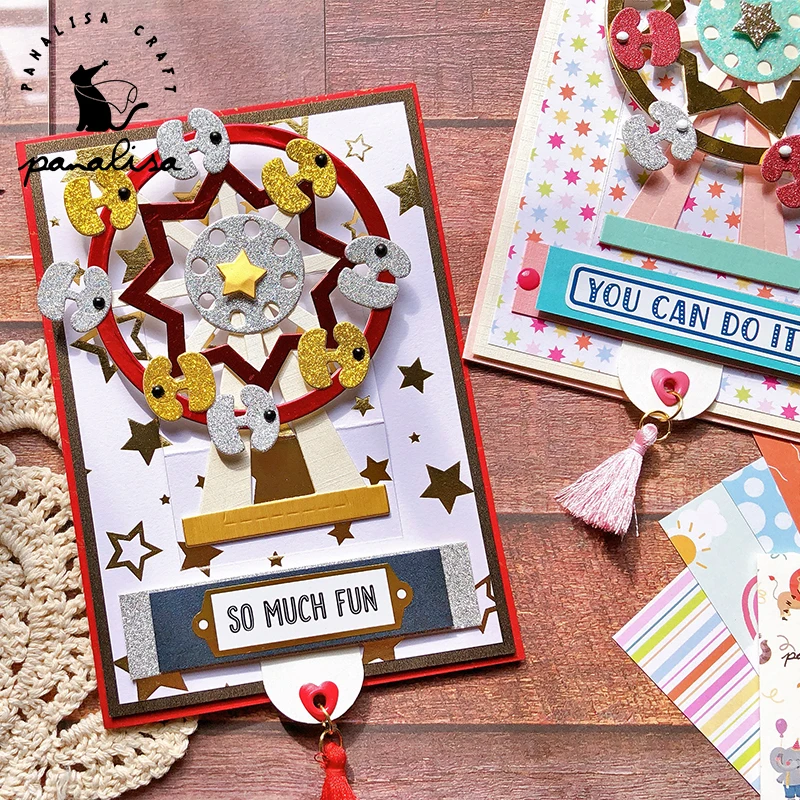 Panalacraft śliczne pop up diabelski młyn metalu wykrojniki szablony DIY Scrapbooking/album dekoracyjne wytłaczanie kartki DIY