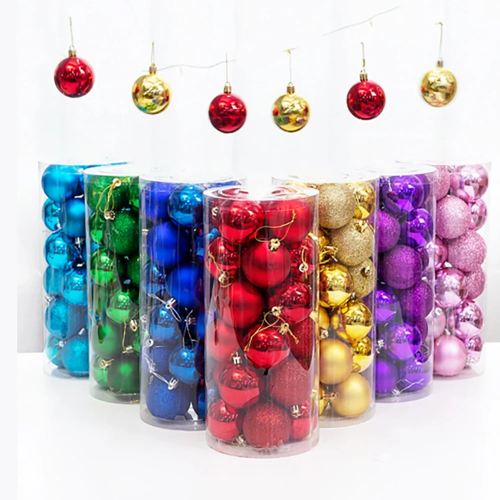 24Pcs 30/40/60mm Colorful Plastic Hollow Ball Decorative Hanging Ball Handmade DIY Christmas Wedding Party Ornaments Artwork