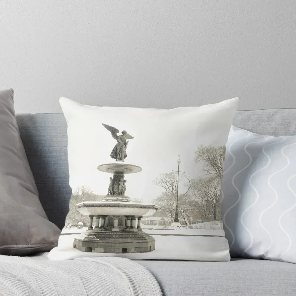 Angel of the Waters - Bethesda Fountain - Central Park Throw Pillow pillowcases for sofa cushions pillow cover christmas pillow