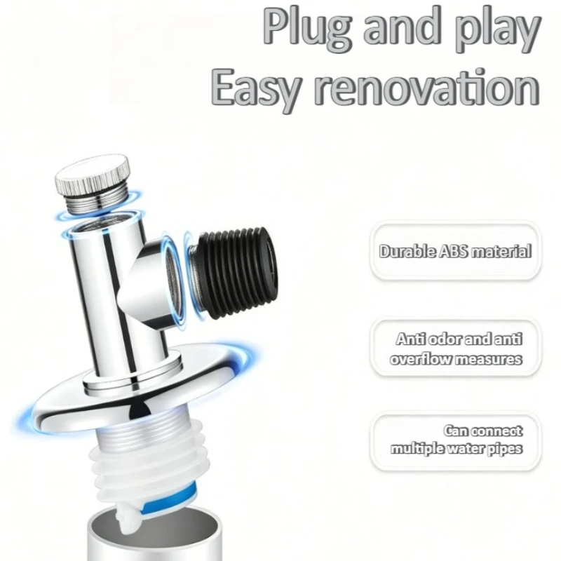 Drainage Pipe Check Valve Floor Drain Joint Washing Machine Three-way Drain Diversion Specific Odor Device Anti Backflow