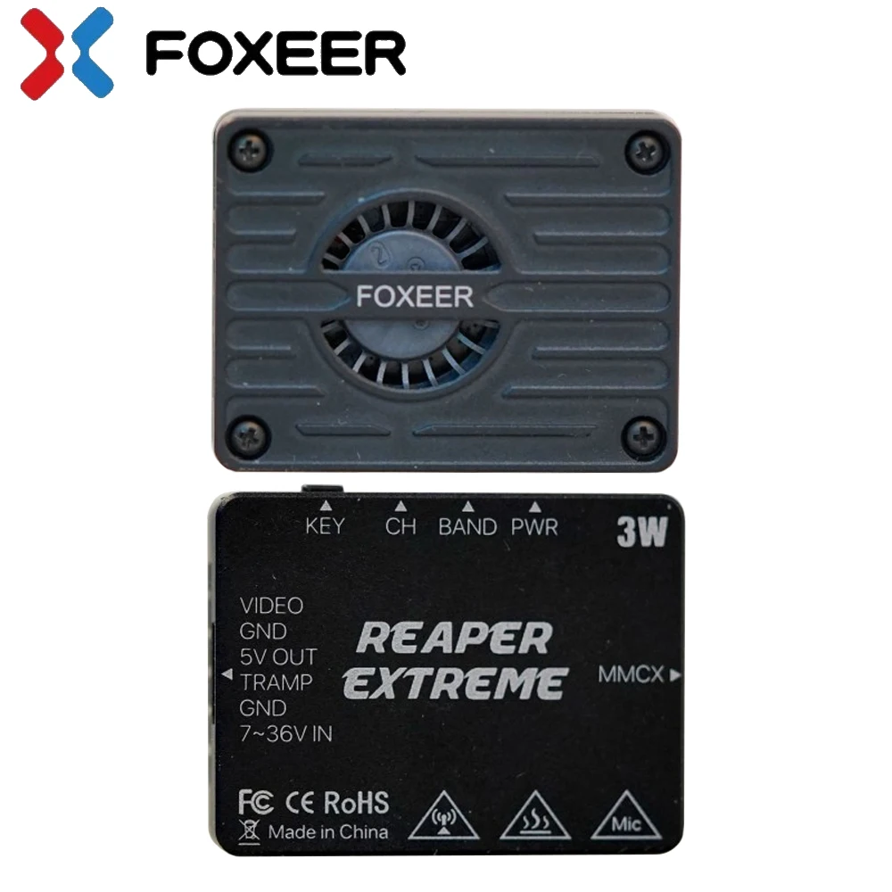 

Foxeer 5.8G Reaper Extreme 3W 72CH Anti-Interference Adjustable VTX With Mic CNC Heat Dissipation Shell For Long Range FPV Drone