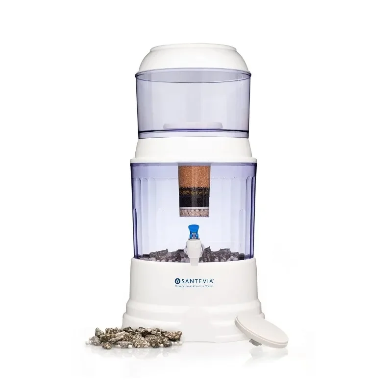 Santevia Gravity Water System Filter | at Home Water Filter That Makes Water Alkaline and Adds Minerals | Chlorine