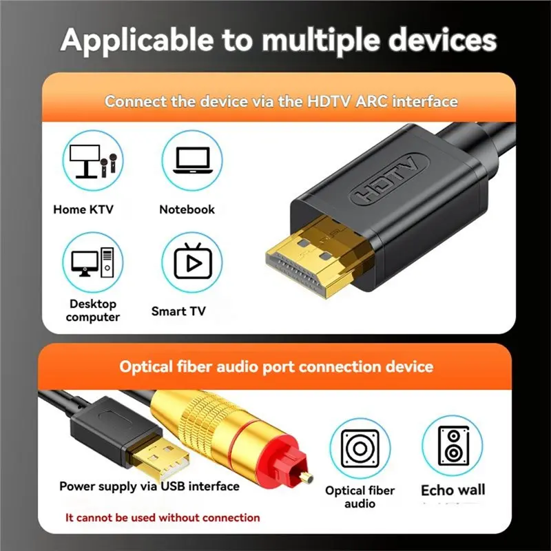 [NEW A09R!】 RCA To Optical Audio Converter Cable 5.1 Channel -SPDIF Compatible HDTV RCA Port Soundbar Connection 1.5M