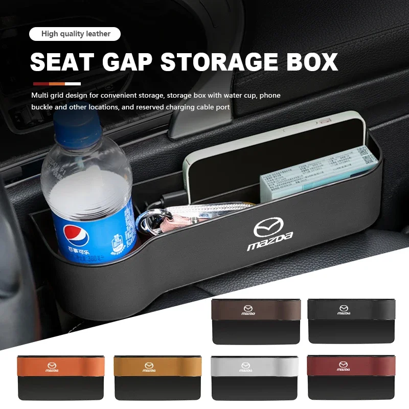 Leather Car Seat Gap Storage Box Console Side Slit Organizer For Mazda Atenza Demio CX3 CX5 CX7 CX30 MX3 MX5 Speed MPE MS