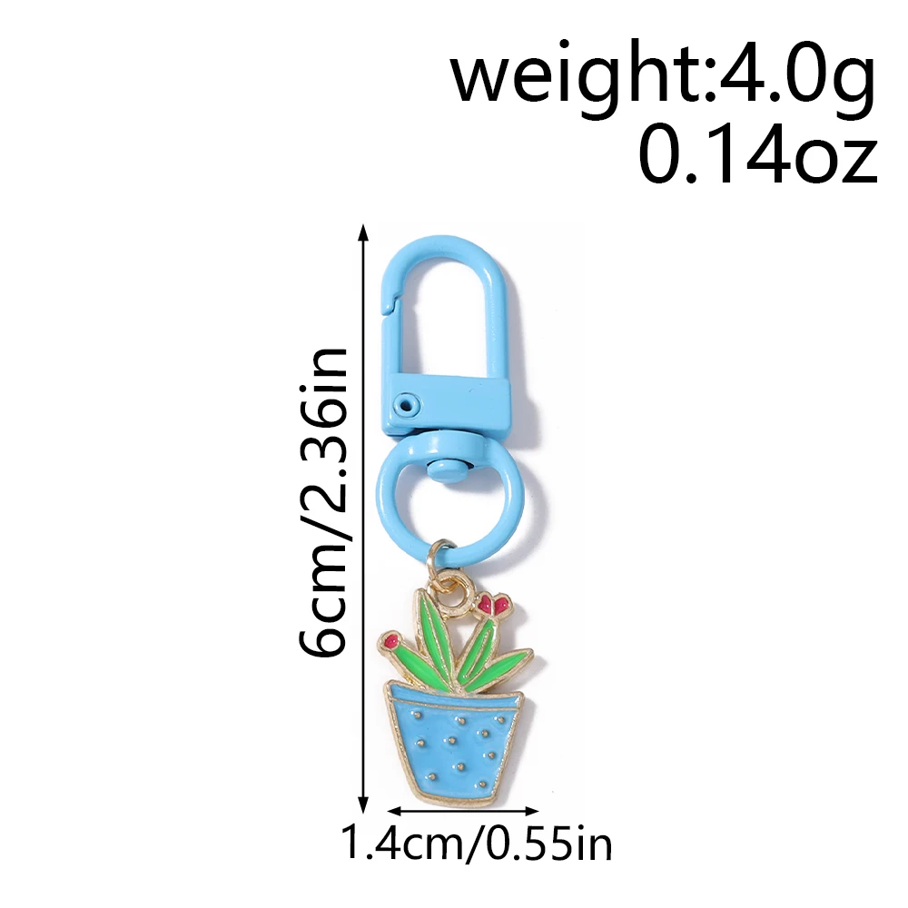 Aihua Niedlicher Emaille-Blumentopf Schlüsselanhänger für Frauen und Mädchen Blumen-Schlüsselringe Handtaschenanhänger Geburtstags-Schmuckgeschenke – Detail 1