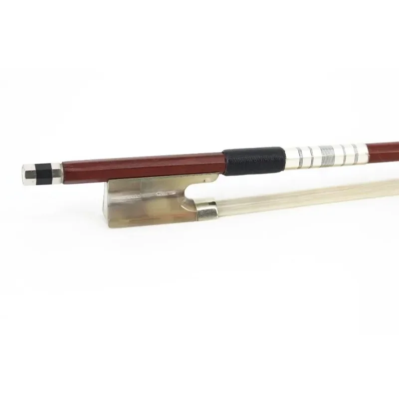 White horn green sandalwood violin bow, pure ponytail, silver