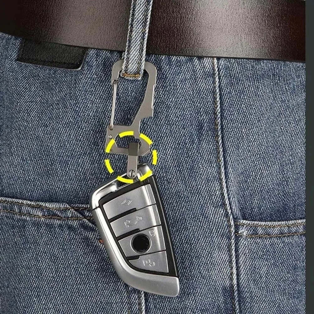 

Polyester Titanium Alloy Key Chain Anti-lost Adorable D-shaped Key Ring with Screw Keychain Accessories Mini Buckle Outdoor