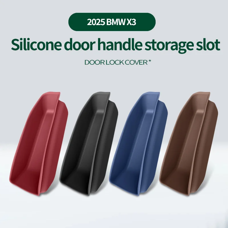 

For BMW X3 2025 Interior Door Handle Storage Slot Silicone Pad Anti-Scratch Anti-Impact Protector Auto Interior Accessories